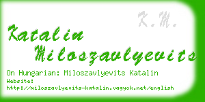 katalin miloszavlyevits business card